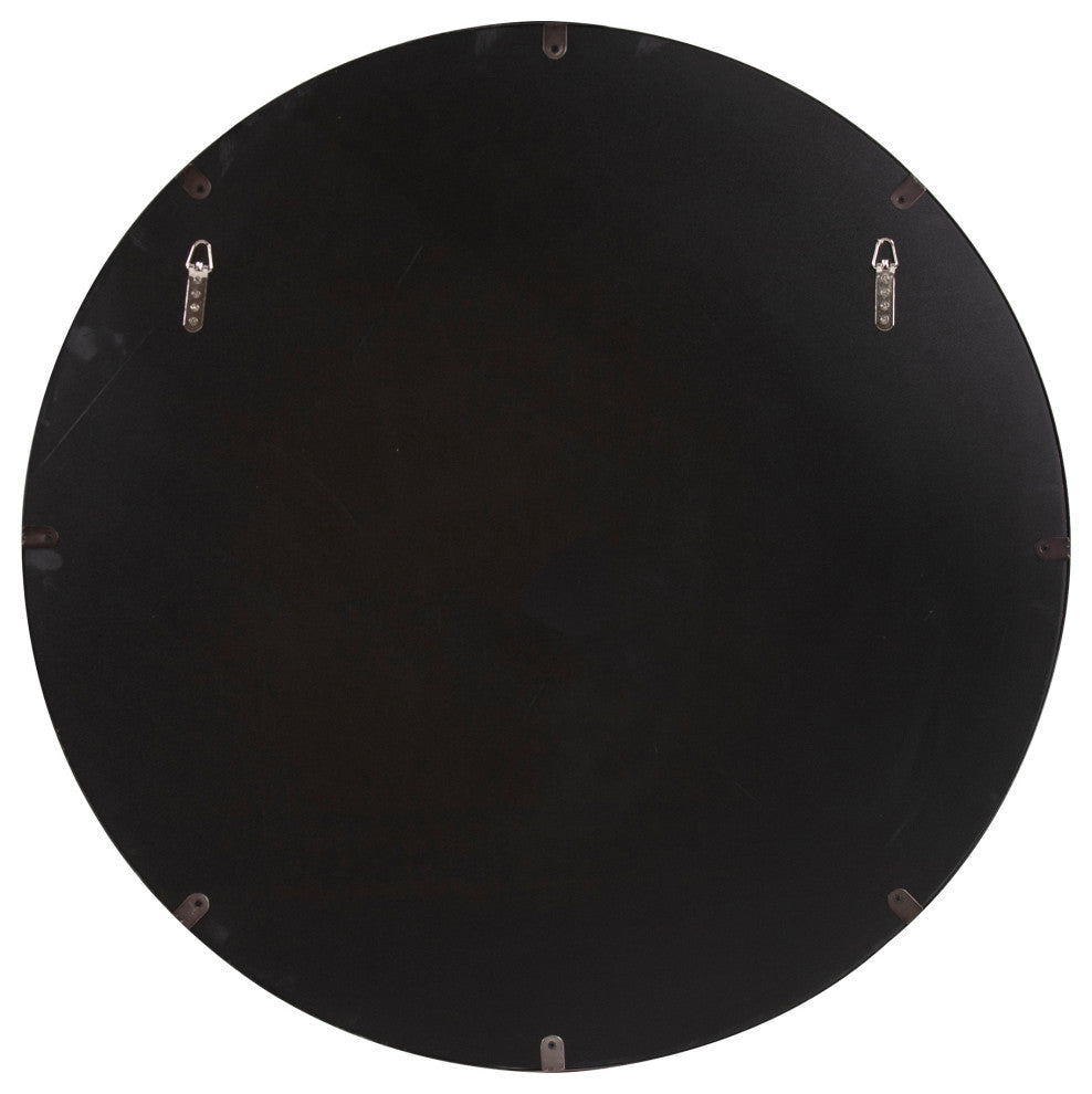 Howard Elliott Steele Black Round Mirror