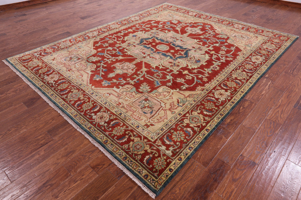 8' 1" X 10' 2" Heriz Serapi Handmade Wool Rug - Q15993