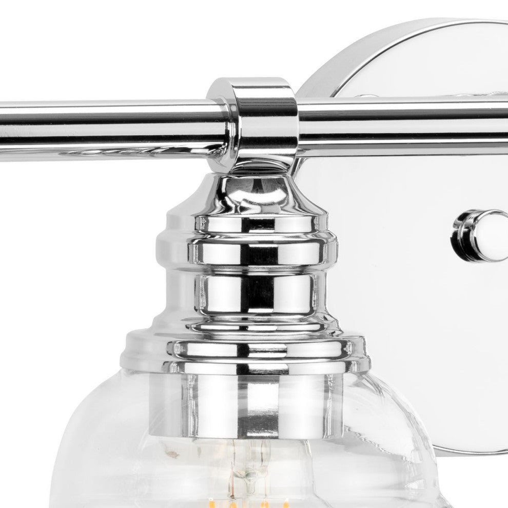 Ambrose Collection 29" 4-Light Polished Chrome Clear Glass Bath Vanity Light