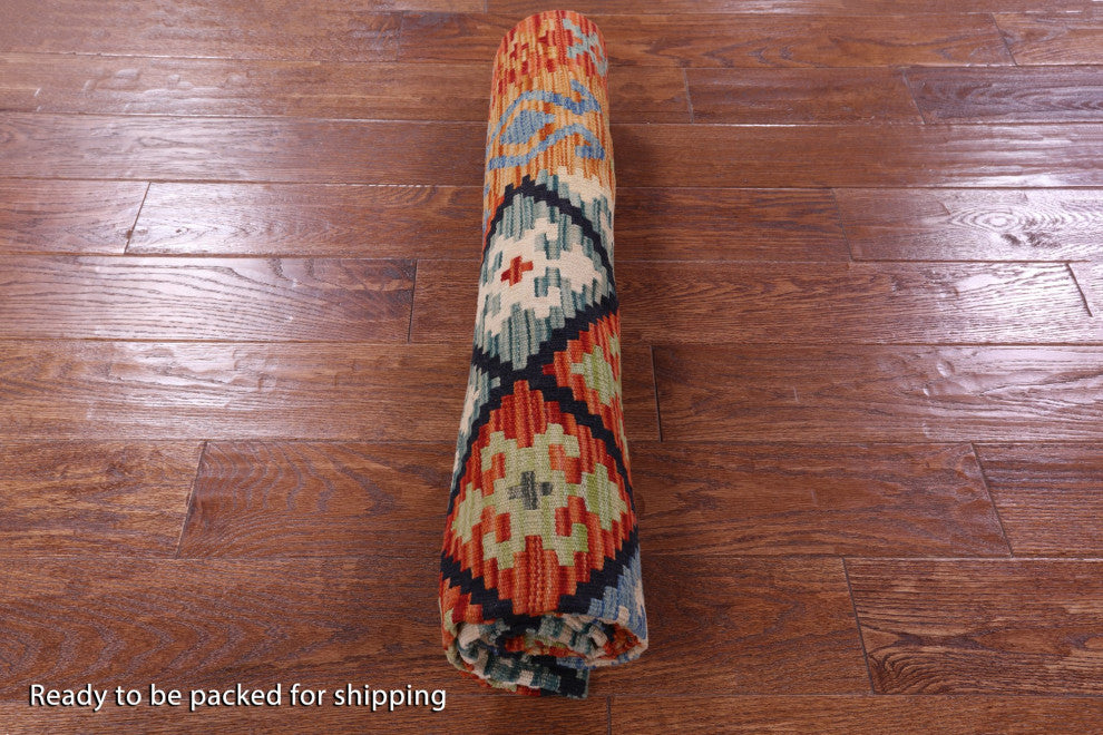 5' 2" X 6' 7" Wool On Wool Kilim Flat Weave Reversible Rug Q9483
