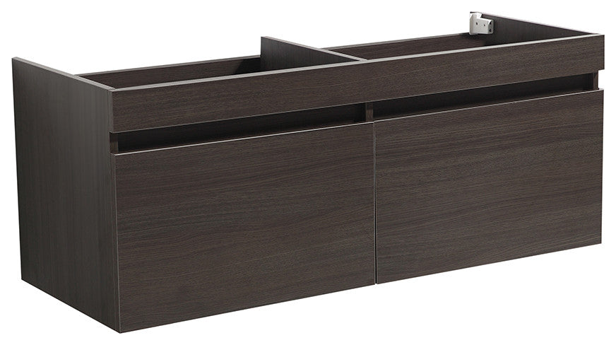 Fresca Mezzo 60" Gray Oak Wall Hung Double Sink Cabinet