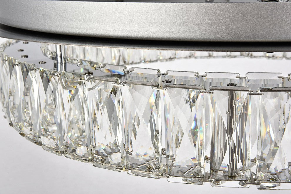 Monroe LED Light Chrome Flush Mount