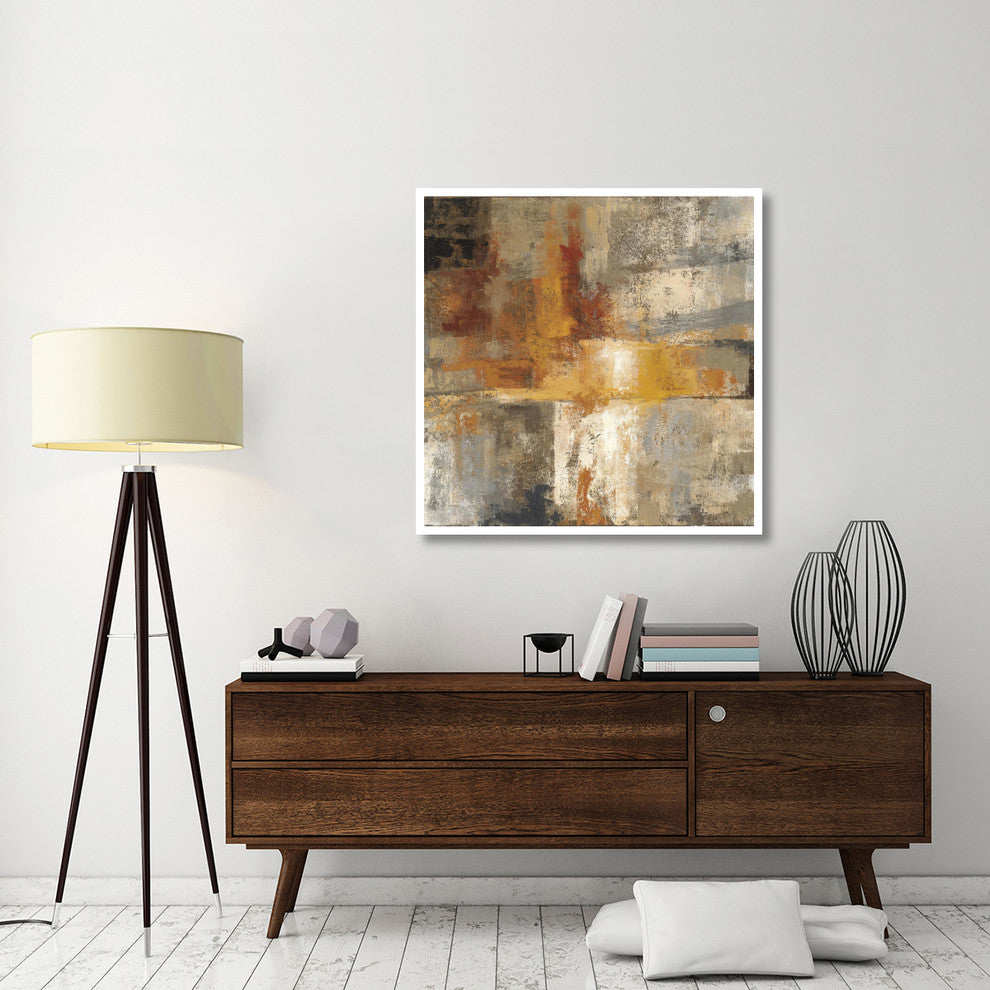 "Silver and Amber Crop" Digital Paper Print by Silvia Vassileva, 42"x42"