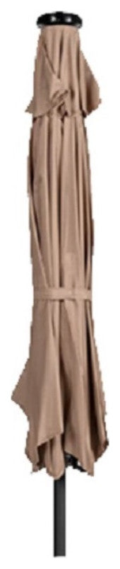 Az Patio Heaters Solar Market Umbrella With Led Lights In Tan