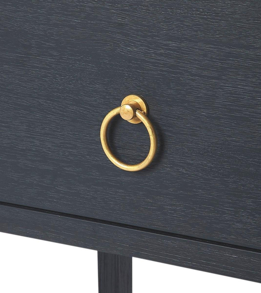 Modern Navy End Table with Drawer