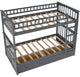 Twin over Twin Bunk Bed Drawers Convertible Beds Gray