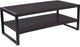 Charcoal Wood Grain Finish Coffee Table With Black Metal Frame