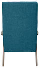 Katharine Mid Century Modern Upholstered Accent Chair, Blue and Walnut