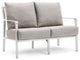 Aspen Cushion Outdoor Resort-Grade Loveseat, Light Gray