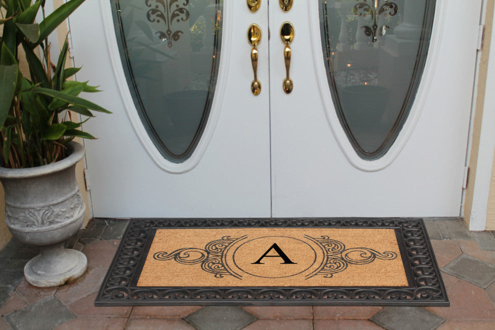 A1HC Heavy Duty Single/Double Rectangle Doormat Black/Beige, 30"x48", A