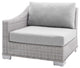 Lounge Sectional Sofa Chair Table Set, Rattan, Wicker, Gray, Outdoor