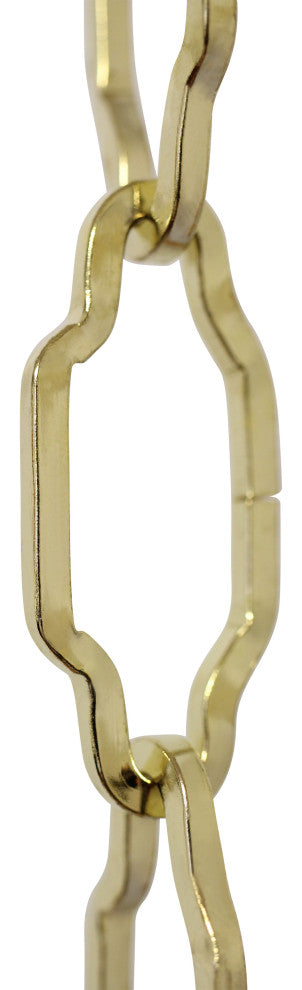 RCH Hardware Steel Cathedral Chandelier Chain, 2 Sizes, 3', Polished Brass, U45
