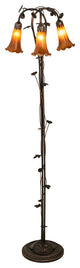 58" High Amber Tiffany Pond Lily 3 Light Floor Lamp