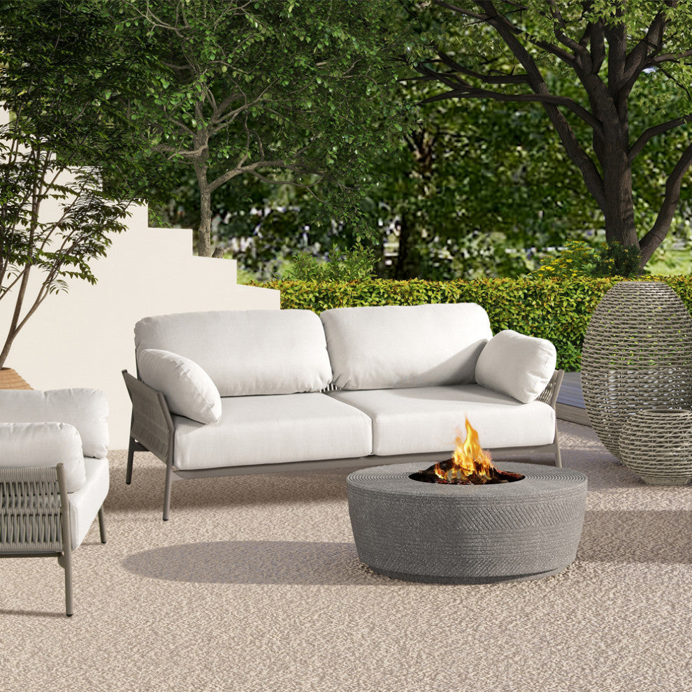 Jasper 73" Weaving Outdoor Patio Sofa, Wheat Beige