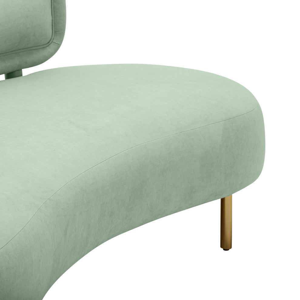 Tischa Velvet Sofa, Mint Green