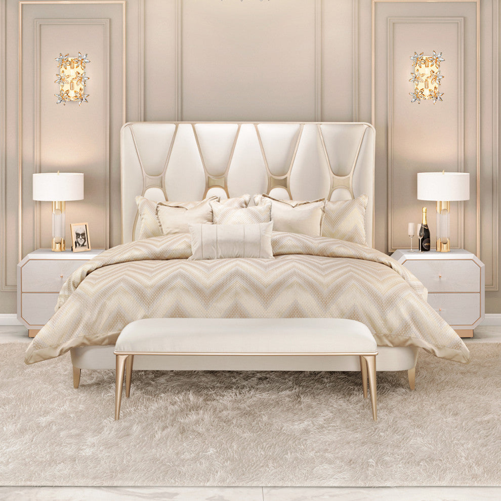 La Rachelle 2-Drawer Nightstand - Medium Champagne