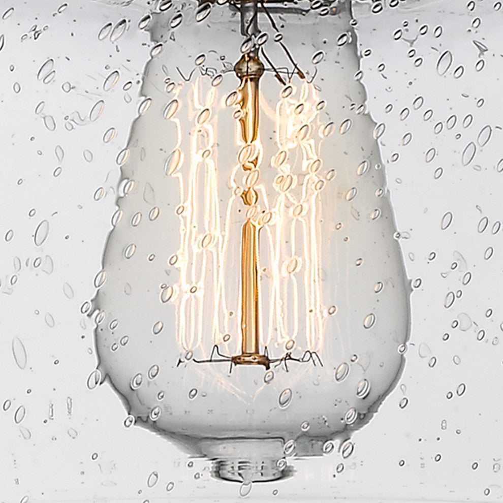 Beacon 1 Light Mini Pendant, Oil Rubbed Bronze, Seedy Glass