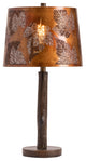 27"H Brown Resin Table Lamps With Bronze Tapered Drum Shade, Set of 2