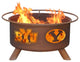 Customizable NCAA Logo Fire Pit, Rust Patina, Byu