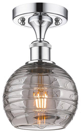 Deco Swirl 1-Light 6" Semi-Flush Mount Polished Chrome