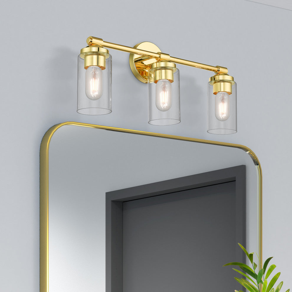 Whittier 3-Light Polished Brass Vanity Sconce