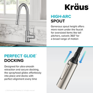 Oletto Pull-Down 1-Hole Kitchen Faucet, Chrome, Model Ktf-3104ch
