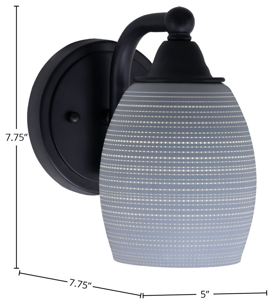 Paramount 1-Light Wall Sconce, Matte Black, 5" Gray Matrix Glass