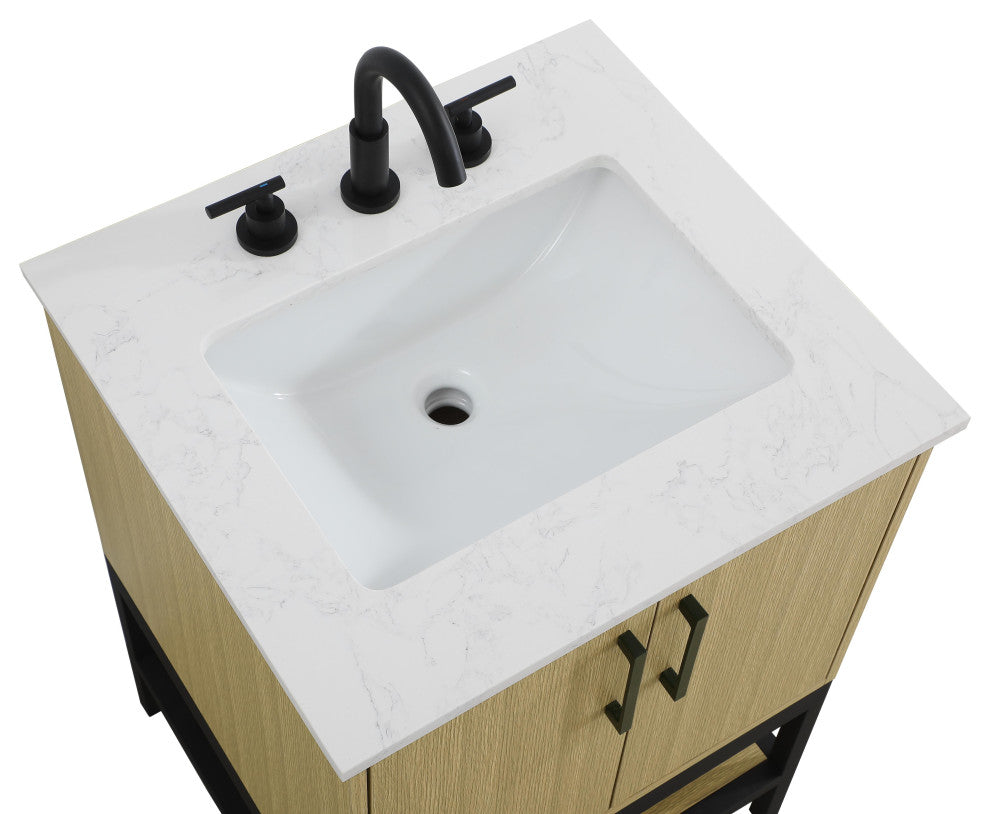 Home Living 24" Single Bathroom Vanity, Honey Brown