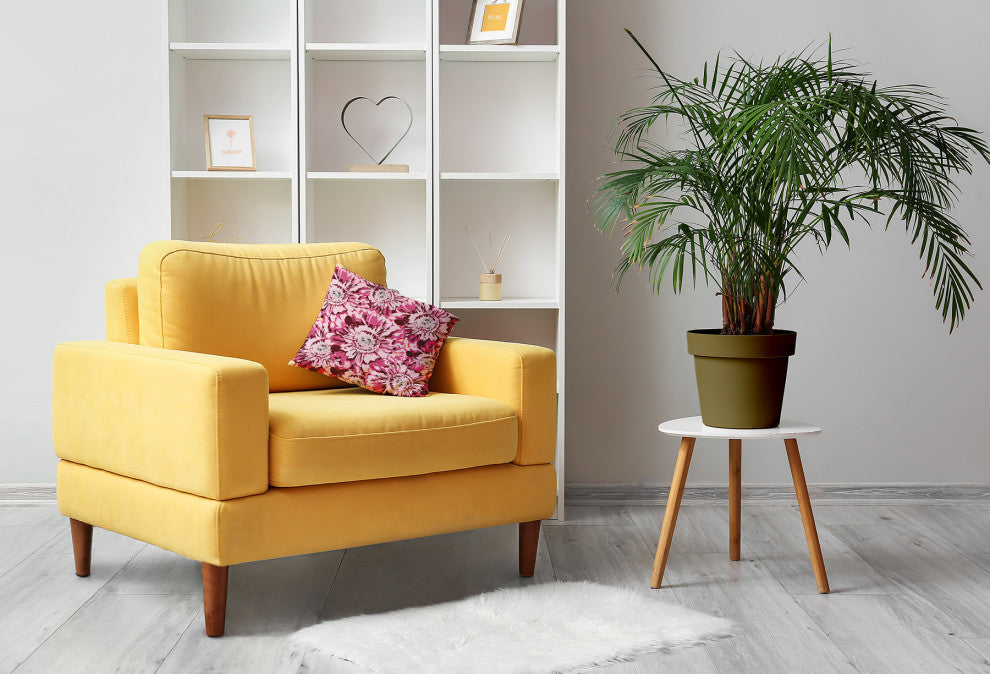 Big Flowers Decorative Throw Pillow, Pink, 16"x16"