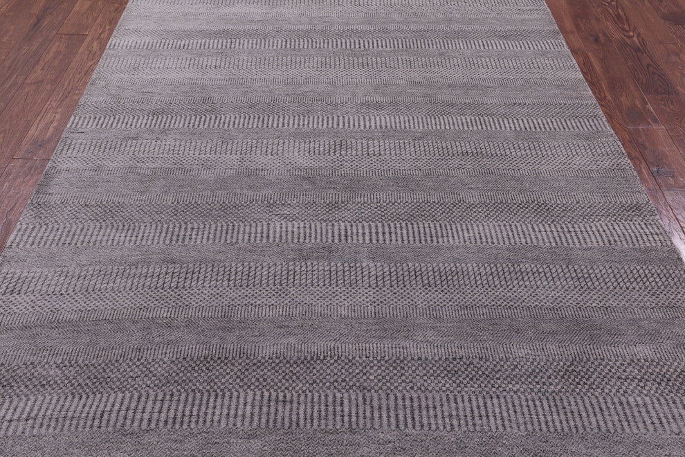 6' 1" X 9' 5" Savannah Grass Handmade Wool and Silk Rug Q11392