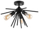 3-Light Sputnik Semi-Flush Mount Ceiling Light, Black