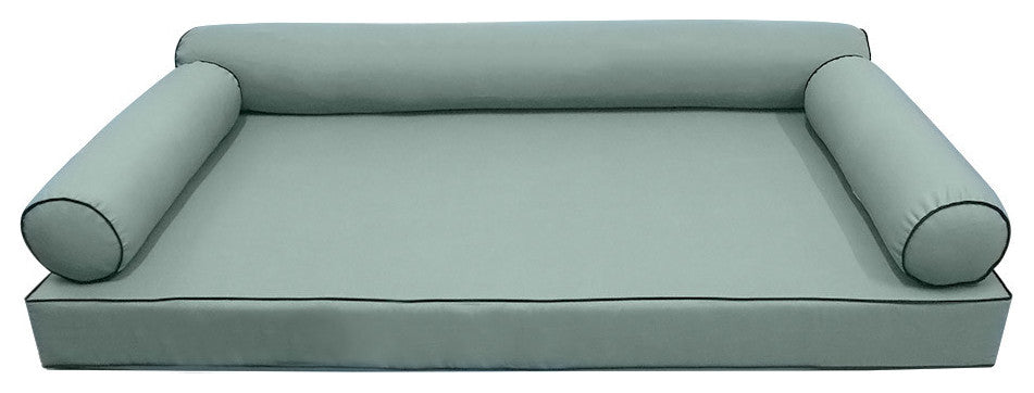Style6 Full Contrast Trim Mattress Bolster Pillow Outdoor Slip Cover ONLY AD002