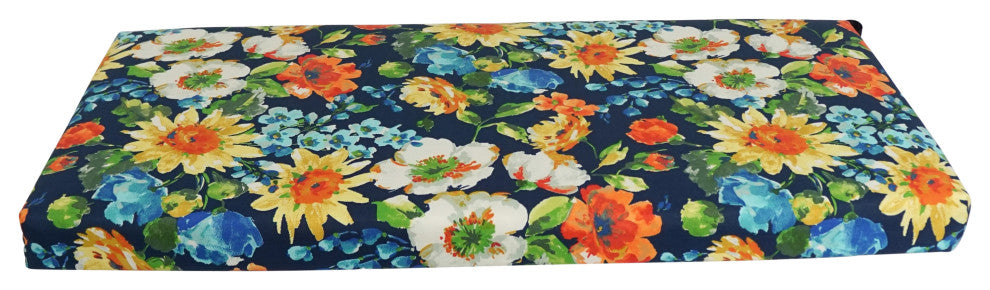 40"X19" Patterned Outdoor Polyester Loveseat Cushion, Alfinia Fresco Caspian