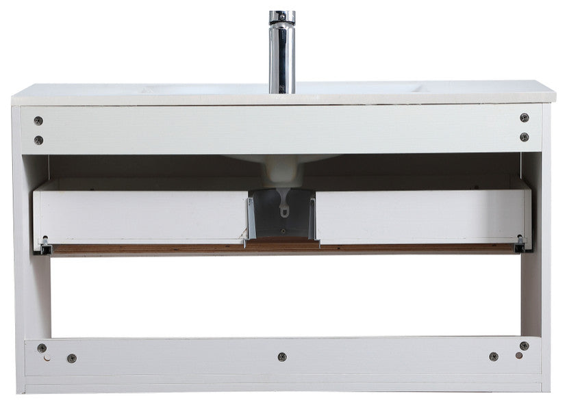 36" Single Bathroom Floating Vanity, White