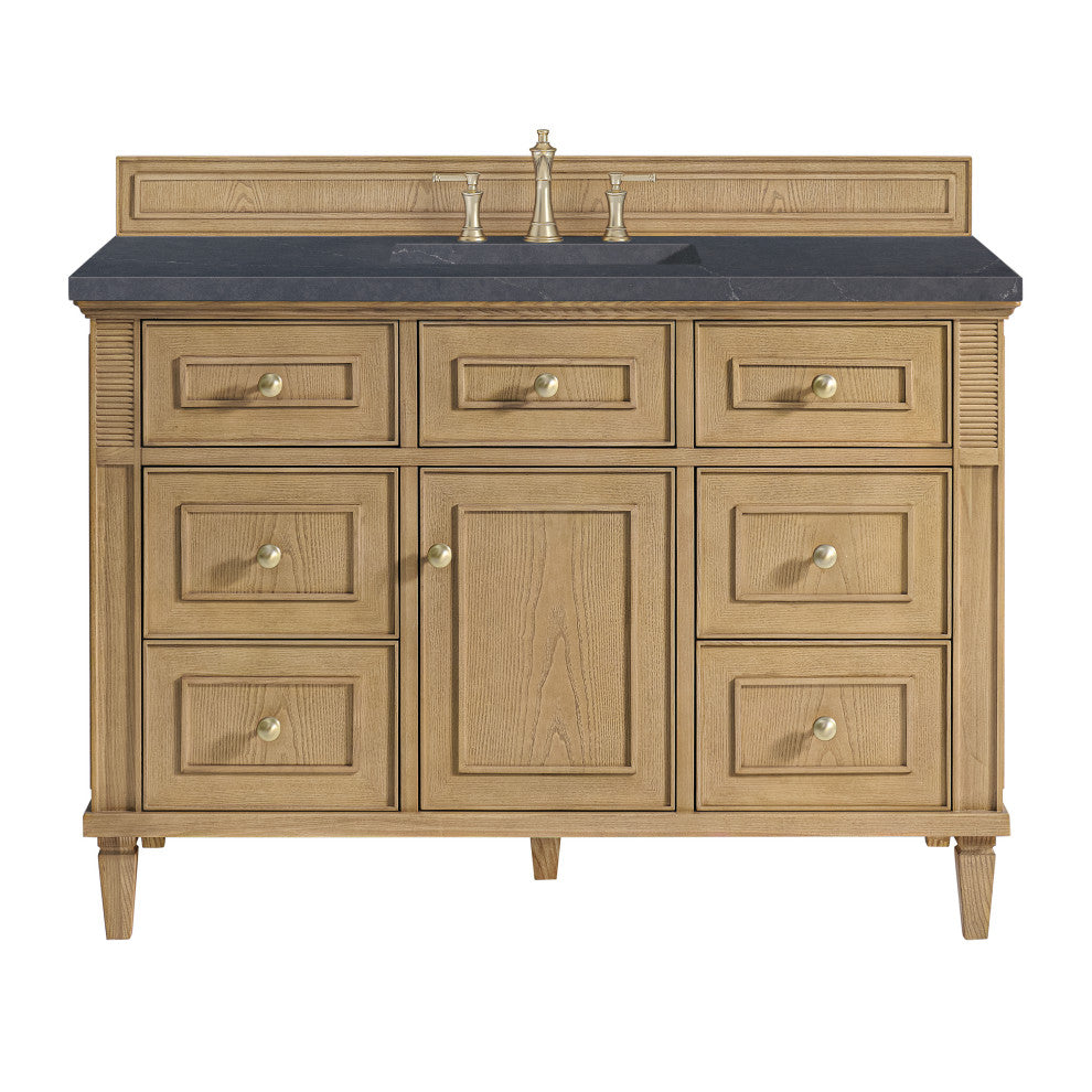 Lorelai 48" Single Vanity, Light Natural Oak, 3 CM Charcoal Soapstone Top