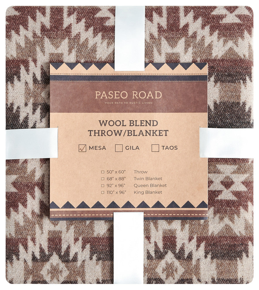 Mesa Wool Blend Throw Blanket, 50" x 60", 1PC
