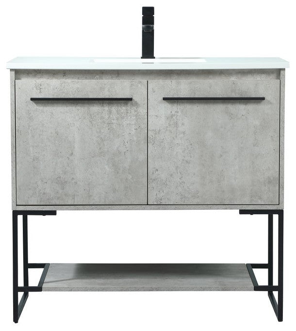 Sue 36" Single Bathroom Vanity, Concrete Gray