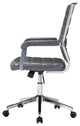 Office Chair, Faux Vinyl Leather, Steel, Gray, Silver Home Business