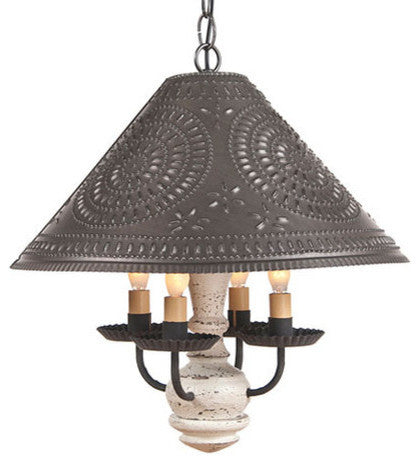 Wooden Homespun Shade Light in Vintage White