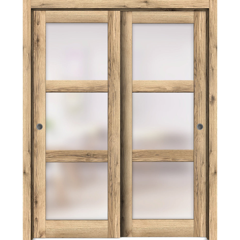 Sliding Closet Bypass Doors 56 x 96 | Lucia 2552 Oak