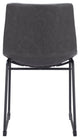 Dining Chair, Set of 2, Faux Vinyl Leather, Charcoal, Gray, Black, Industrial