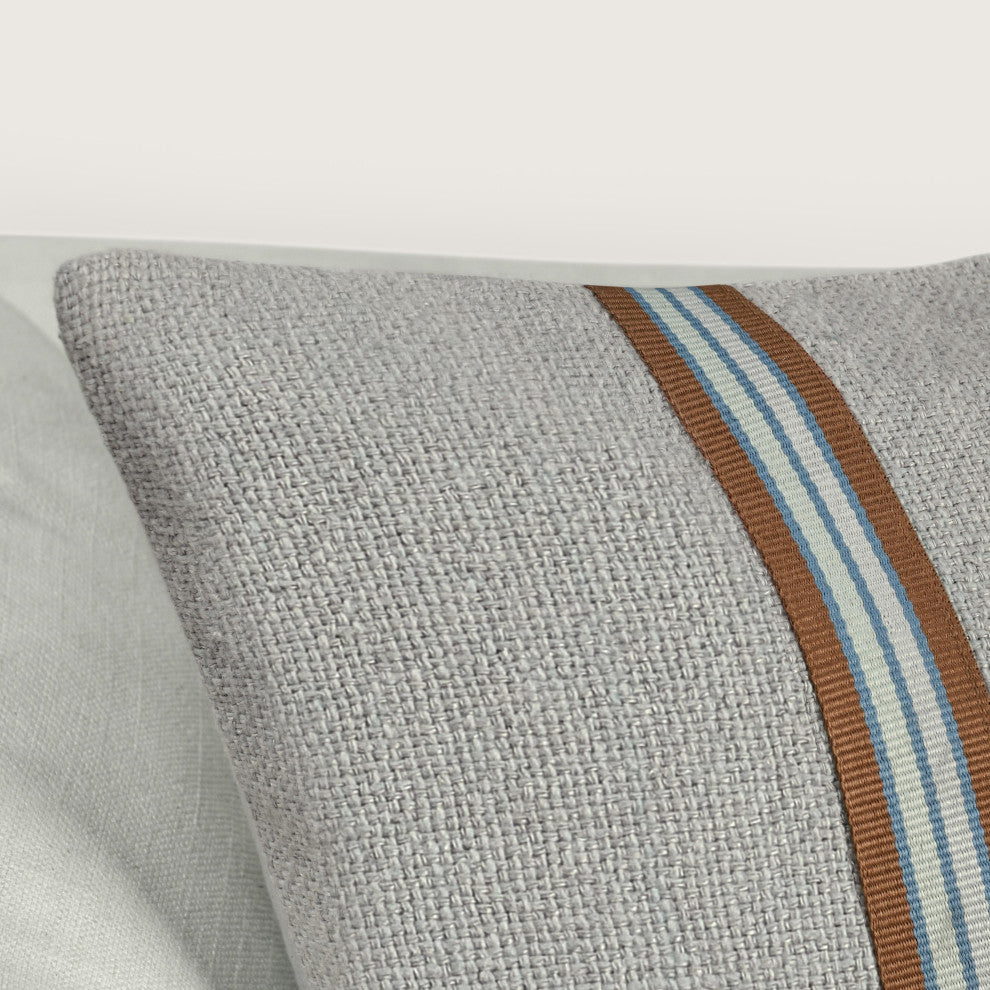 Eddie 24" Cotton Linen Blend Throw Pillow, Sagebrush Green by Kosas Home