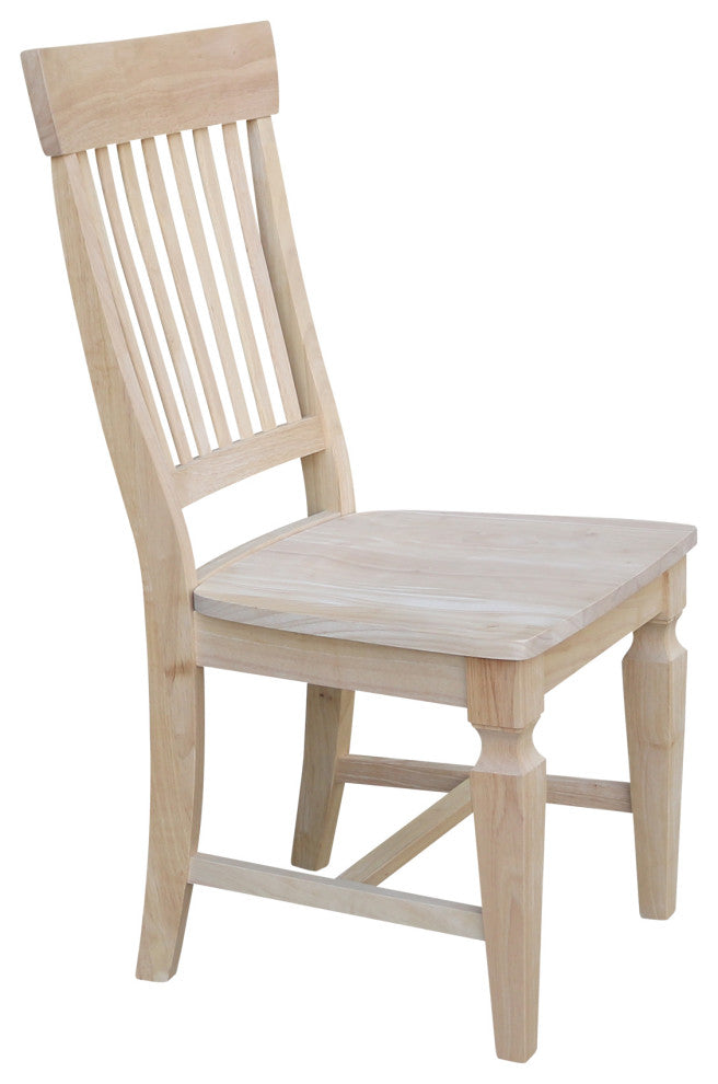 Vista Slat Back Chairs, Set of 2, Unfinished
