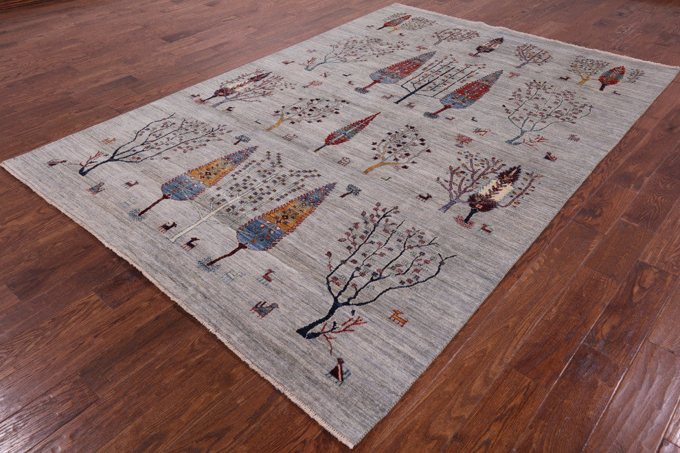 6' 5" X 9' 5" Tribal Persian Gabbeh Handmade Rug Q5269