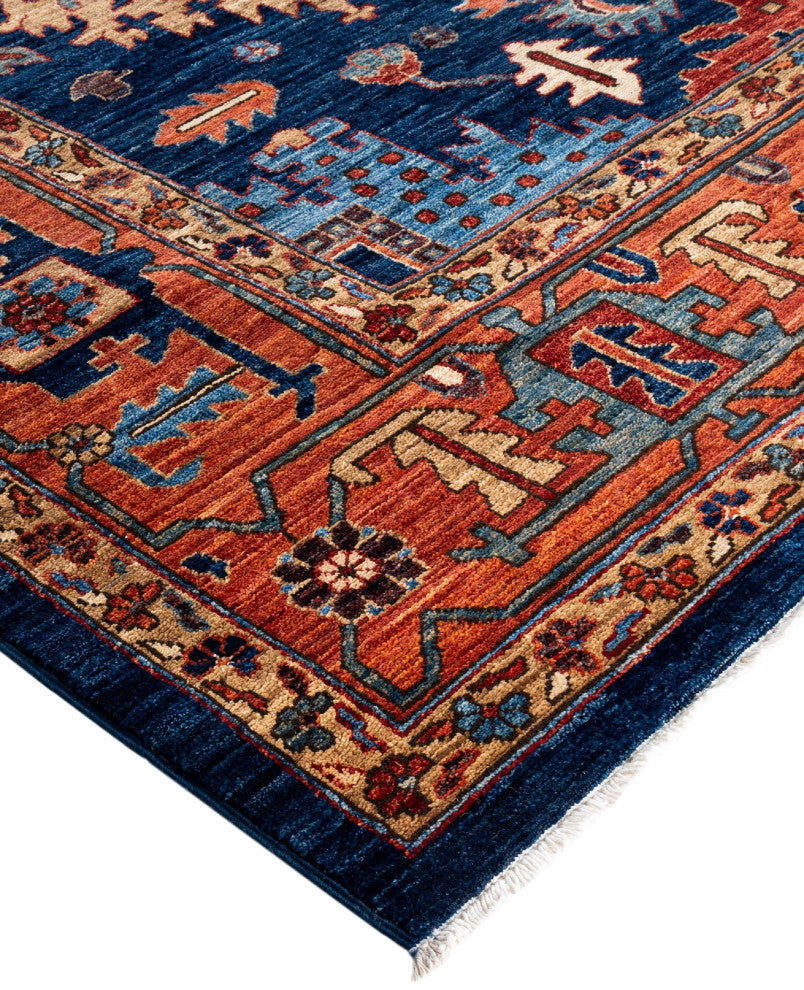Serapi One-of-a-Kind Hand-Knotted Area Rug Blue, 8'11" x 11'9"