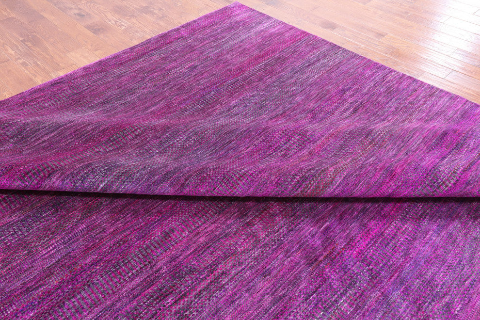 12' 2" X 15' 2" Wool and Silk Super Savannah Gabbeh Handmade Rug Q8612