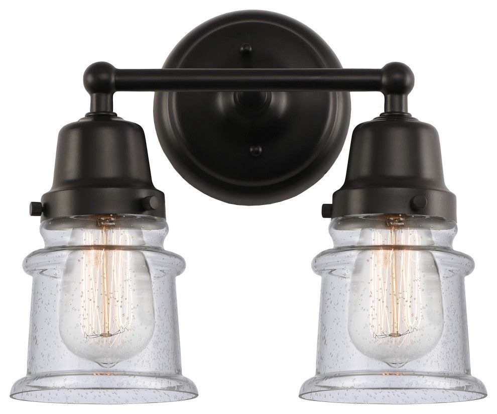 Innovations 623-2W-BK-G184S 2-Light Bath Vanity Light, Matte Black