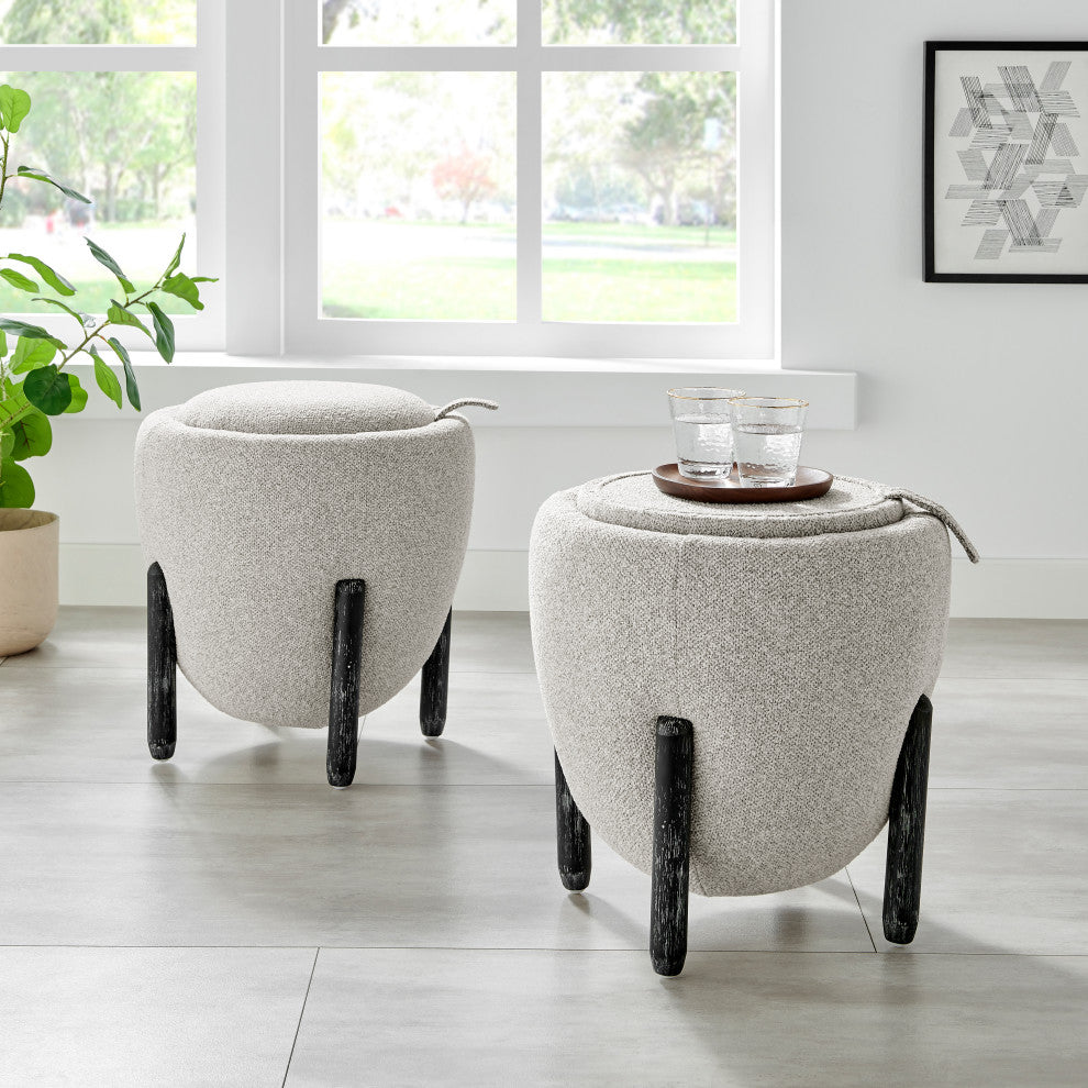 Murphy Storage Ottoman, Horizon Gray, Fabric