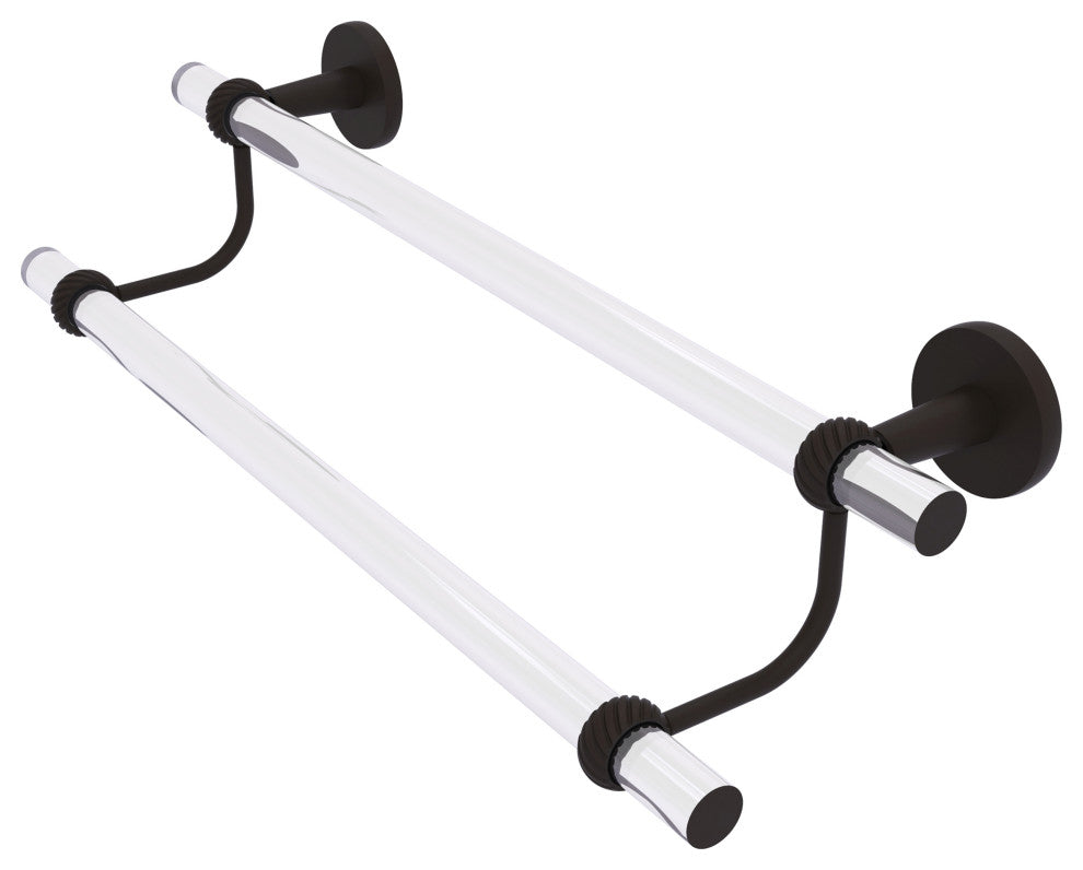 Allied Brass Clearview 30" Double Towel Bar, Twisted Accents, Oil Rubbed Bronze