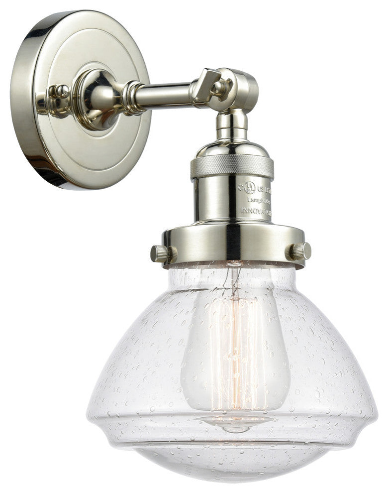 Olean 1-Light Sconce, Polished Nickel, Seedy